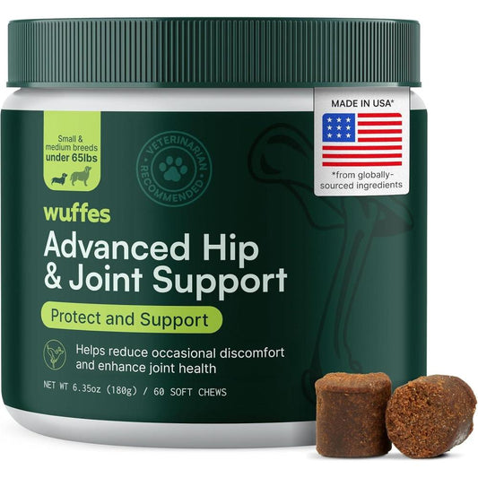 Wuffes Advanced Hip and Joint Support Soft Chews for Dogs 60 Count